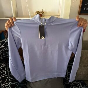 Adidas Men's Zip-Up Sweater in Light Blue